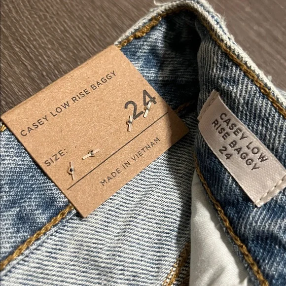 Pacsun Casey Low Rise Baggy Jeans Butt Slit Light Indigo Size 24 - Picture 5 of 9